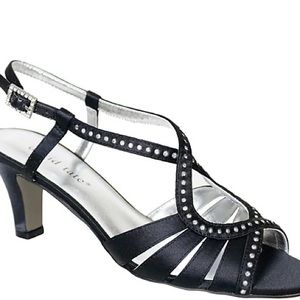 NWT Black Satin David Tate Whisper Dress Sandals